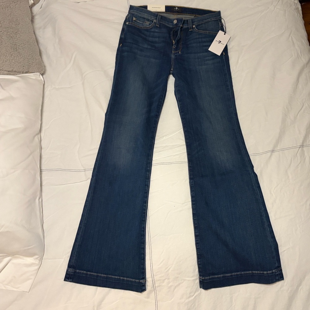 7 For All Mankind Dark Blue Flare Jeans